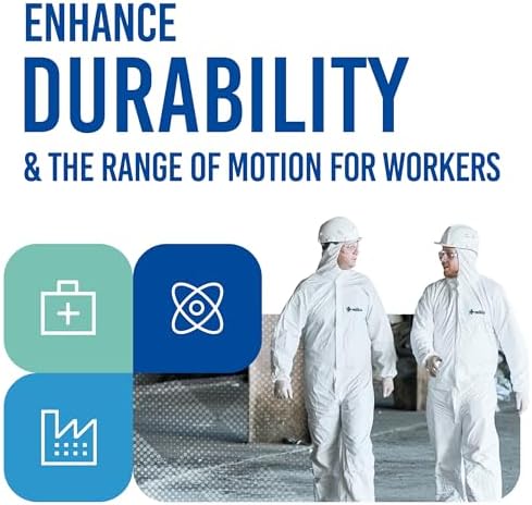 Medtecs Hazmat Suits - 6 Sizes Options - Disposable Coveralls Suit, Medical Protective Coverall PPE Hazmat Suits - Image 6