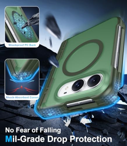 Temdan Magnetic for iPhone Duo Case Ultra Fold with Hidden Stand, Green - Image 4
