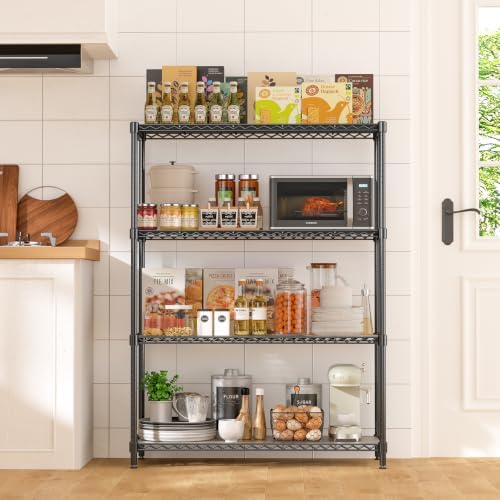 4-Tier Adjustable Storage Shelves 600LBS Heavy Duty Wire Shelving - Image 2