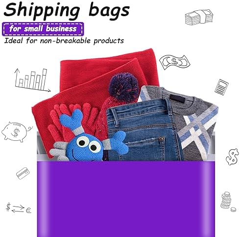 JinRuiKJ Poly Mailers 10x13 Inch, 200 Pcs Shipping Bags, Purple - Image 6