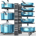 ORDORA Pots and Pans Organizer Under Cabinet 16.6", 8-Tier Adjustable Rack by ORDORA