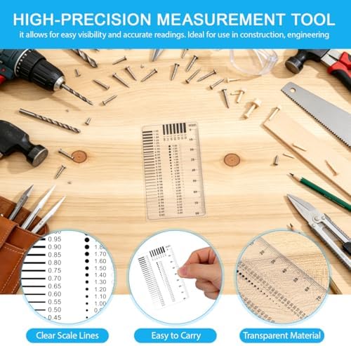 BESTOYARD Clear Crack Width Gauge Ruler Precision Flaw Detection Tool for Spot and Scratch Inspection Transparent Scale Lines Portable Plastic Measuring Instrument for Industrial Analysis - Image 5
