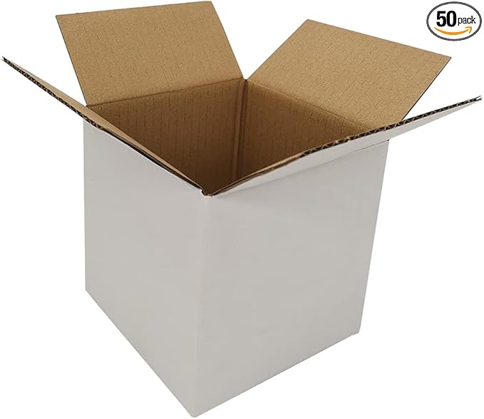 50 Pack 8x8x8 Inches Small Shipping Boxes, Corrugated Cardboard Cube Mailers by CH-BOX