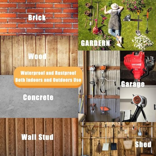 Garden Power Tool Hanger - Garage Wall Hooks, Weedeater & String Trimmer Hanger - Utility Hooks for Garage Tool Organizers and Storage - Black, 3 Pcs - Image 6