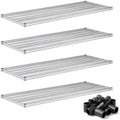 24" x 60" Wire Shelving Add-On Shelf 4 Pack, NSF Chrome Replacement for Metal Rack Systems by Zedfire