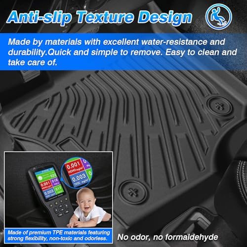 F250 Floor Mats - Car Mats for 2017-2026 Ford F250/F350/F450 Supercrew Cab, All Weather Floor Mat for F350 Accessories, Heavy Duty Rubber Mats, Car Accessories - Image 6