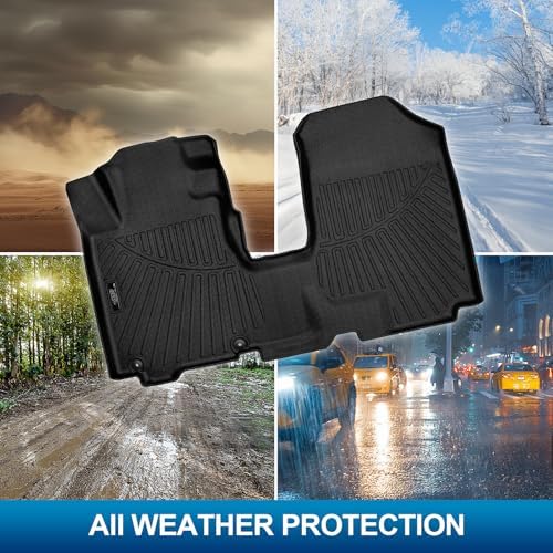 PELEUS Floor Mats for Honda CRV 2007-2011, Custom Fit All Weather Car Mats, Heavy Duty TPE Car Floor Mats 1st & 2nd Row Odorless Floor Liners Automotive SUV Accessories, No Curling No Creases, Black - Image 5