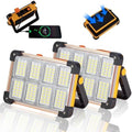 YXQUA 2 Pack 120W Solar Rechargeable Work Light, 144 LED 10000LM, IP65 by YXQUA