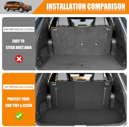 Cargo Mat Compatible with 2024 2025 Toyota Grand Highlander Cargo Liner Backrest Liner Seatback Protector for 2024 Toyota Grand Highlander Accessories(24-25 Grand Highlander) - Image 2