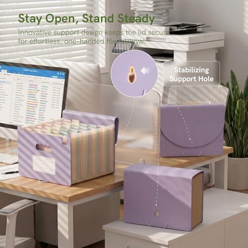 ABC life 26 Pockets Accordion File Organizer, Dusty Lavender - Image 4