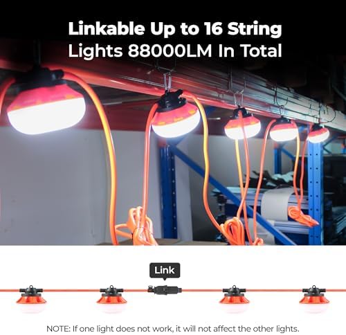 50FT 50W 3Prong LED Work String Lights,18/3 SJTW,ETL Certified - Image 5