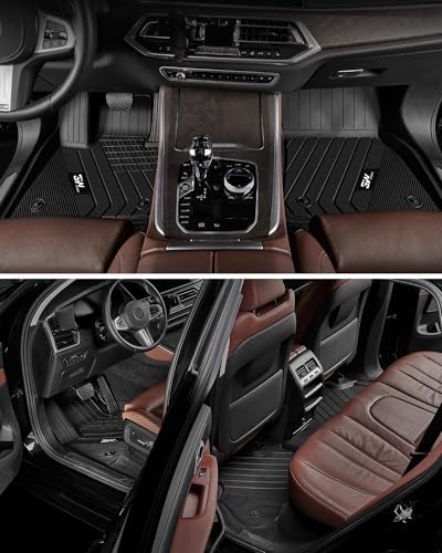 3W Floor Mats for BMW X7 6 Seats 2019-2025 2026, TPE All Weather Black - Image 4