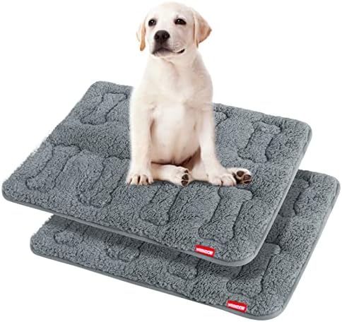 Dog Bed Crate Mat(30" X 19") 2 Pack, Soft Plush Dog Bed Pad by Moonsea