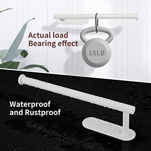 DEKAVA Under Cabinet Wall Mount Paper Towel Holder, Self-Adhesive Bar, Stainless Steel 13 inch (White, 1) - Image 5