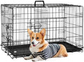 FDW | 30" Foldable Metal Dog Crate | Dark Black | Cage for Medium Dogs by FDW