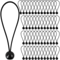 50PCS Ball Bungee Cords Heavy Duty Canopy Tarp Tie Downs, for Camping, Shelter, Cargo, Tent Poles UV Resistant - Black (Black, 12 inch) by YJTSWDXY