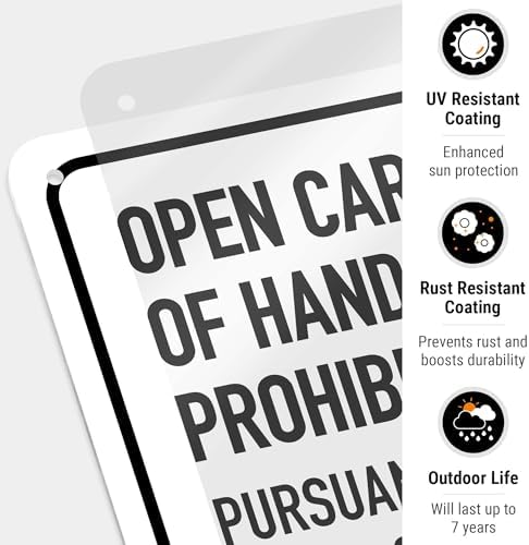 No Open Carry of Handgun Prohibited Texas §3007 Sign, - Image 7