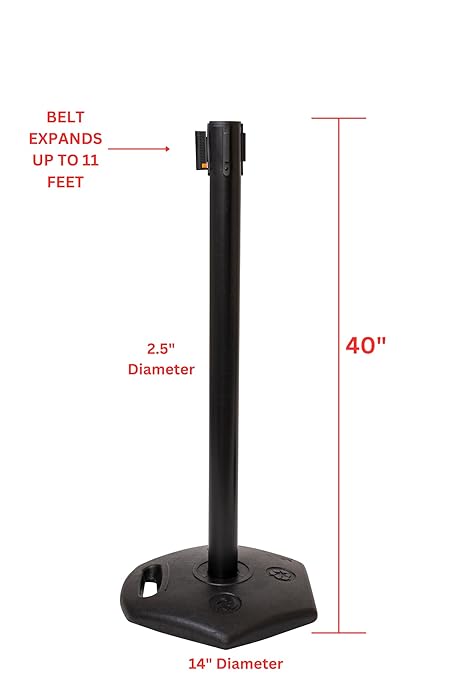 Xpress Safety Stanchion– 11’ Premium Polyester Belt, Universal 4-Way Connection - Image 6