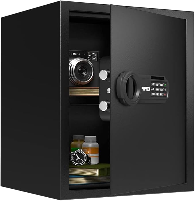 RPNB Deluxe Safe and Lock Box, Digital Keypad Safe Box, Steel Alloy Small Safes by RPNB