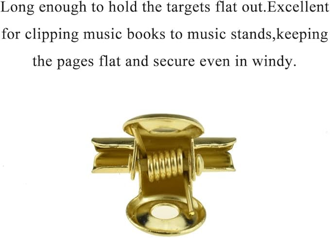HAHIYO 0.87inch Light Gold Bulldog Clips Metal File Hinge Binder Clips Clamps - Image 3