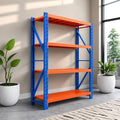 Heavy Duty Warehouse Shelving 4-Tier Industrial Steel Storage Shelves, 2600LB Capacity Per Shelf, Adjustable Shelves for Garage/Factory/Commercial Use (Blue and Orange, W60*D23.7*H79) by Unknown