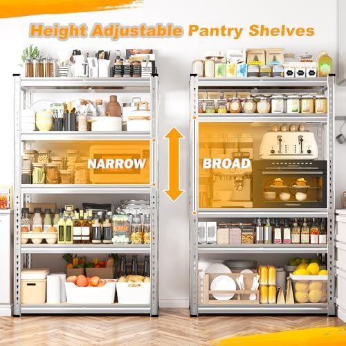 REIBII Storage Shelves,5-Tier Adjustable Waterproof Storage Rack for Pantry - Image 6