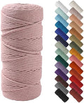 NOANTA Dusty Pink Macrame Cord 3mm x 109yards, Cotton Rope Macrame Yarn by NOANTA
