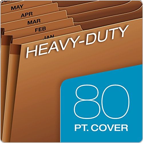 Globe-Weis PFXR217MHD /Pendaflex Heavy-Duty Expanding File,Open Top,12 Pockets,Monthly Index,Letter Size,Brown (R217MHD),(Pack of 5) - Image 3