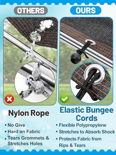 Aulock 30pcs 6in Heavy-Duty Bungee Cords with Balls for Tarp Shade Cloth - Image 2
