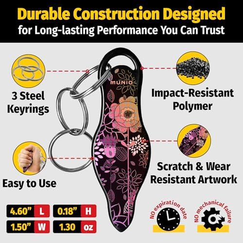MUNIO Self Defense Keychain – Lightweight, Stylish & Portable Safety Tool for Women & Men – Non-Lethal Kubotan, Easy to Use - Image 3