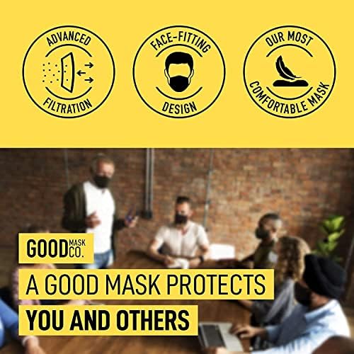 Good Mask Co. Good Comfort KN95 Face Mask, Disposable, Folding, Comfortable, Bulk (25 Pack, Black) - Image 3