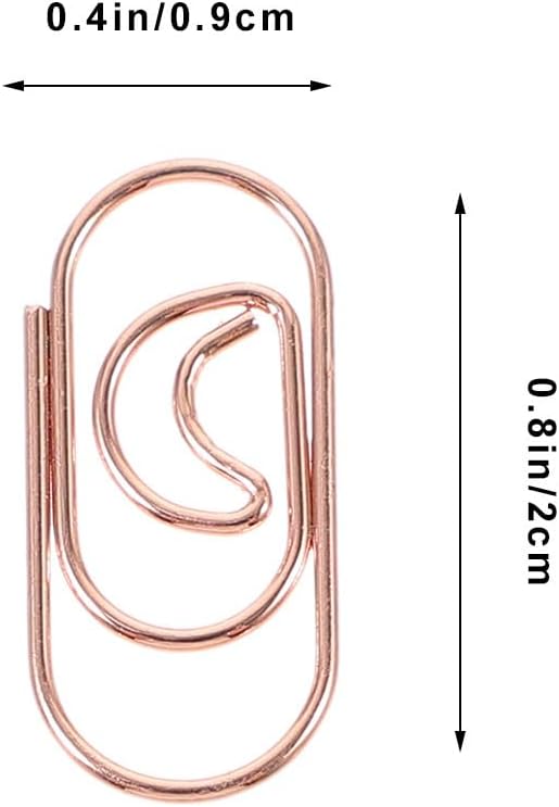 COHEALI 100Pcs Small Crescent Shaped Paper Clips Metal Decorative Clips Rose - Image 2
