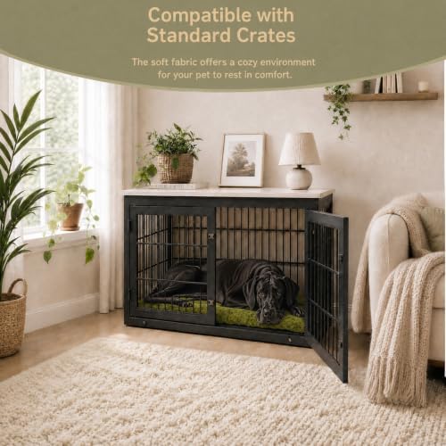 Exsnugy Washable Dog Bed Mat Large Size Fluffy Pet Crate Pad 42x28 XL - Image 5