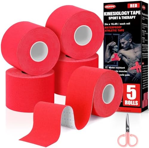 5 Rolls Red Kinesiology Tape, 2 inch x 16.4 Feet Kinetic Tape by Unknown