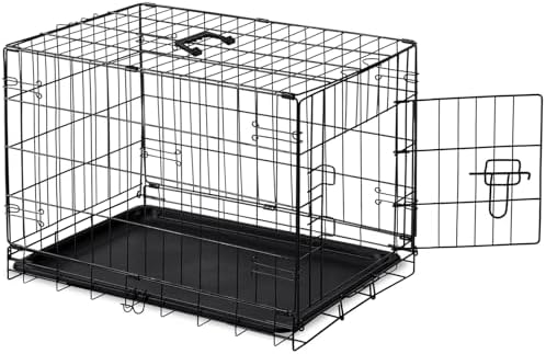 DUMOS 30 Inch Dog Crate, Foldable Puppy Small Medium Dog Cage Pet Kennel by DumosLifestyle