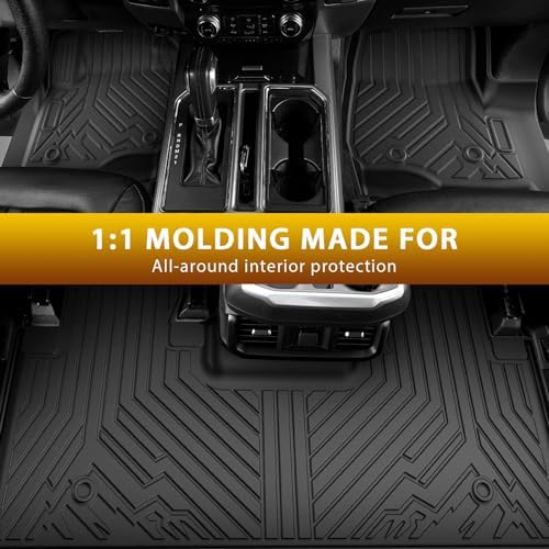 Powerty Floor Mats for 2017-2024 2025 2026 Ford F250/F350/F450 Super Duty Crew Cab All Weather 3D TPE Anti-Slip Truck Liners for 1st & 2nd Row Accessories - Image 7
