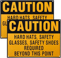2 PCS Hard Hats Safety Glasses Safety Shoes Required Sign by Unknown
