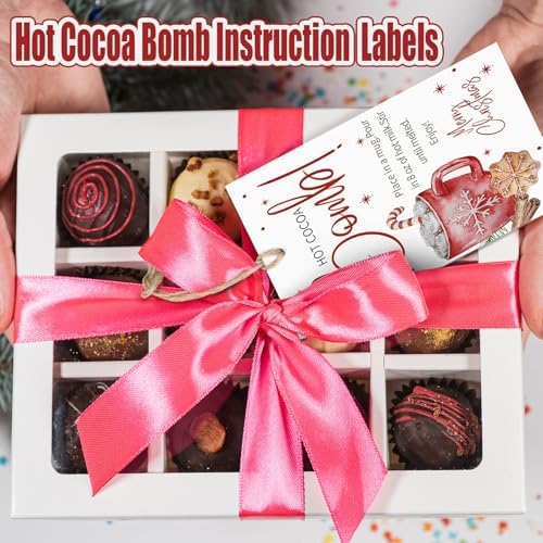Gersoniel 200 Pcs Christmas Snowflake Hot Cocoa Bomb Instruction Tags - Image 6