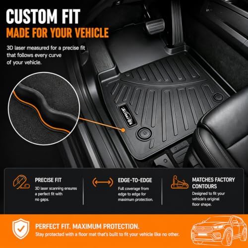 Floor Mats & Large Cargo Liners for 2016-2020 Kia Sorento 7 Seats with Backrest Protection-2 Row Bucket Seat, TPE All Weather Protection for Sorento Accessories - Image 3