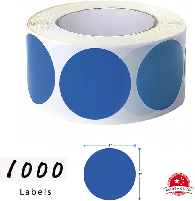 SHYGO® 1“ Blue Circle Dot Stickers Color Coding Labels - Image 2