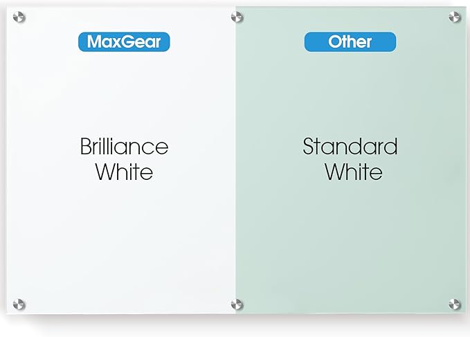 MaxGear Glass White Board 60x40 Inches Brilliance White Magnetic Dry Erase - Image 2