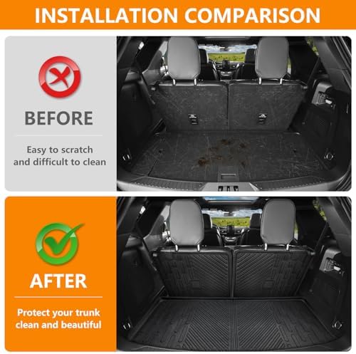 Cargo Mat Compatible with 2020-2025 Ford Explorer Cargo Liner Backrest Liner Seatback Protector for 2024 Ford Explorer Accessories(20-25 Explorer) - Image 2