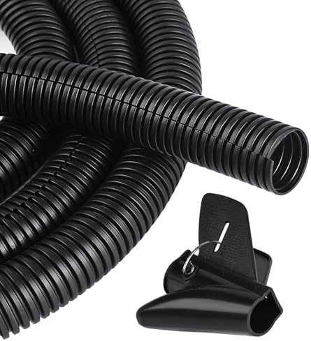 25FT - 1/4 Inch Split Wire Loom with Installation Tool - Black by CrocSee