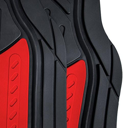 FH Group Full Set Trimmable Rubber Floor Mats, Monster Eyes (Red) - Universal Fit for Cars Trucks and SUVs (Pack of 3) - Image 5