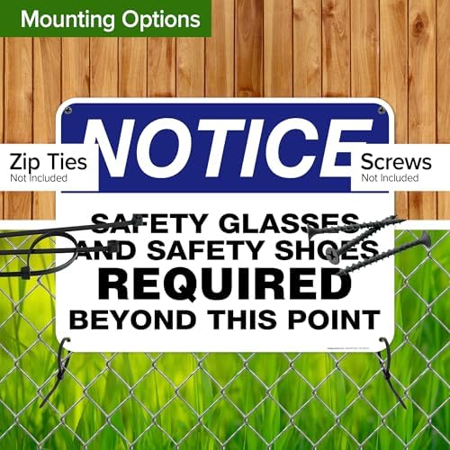 Safety Glasses and Safety Shoes Required Beyond This Point Sign, 18x24 - Image 5
