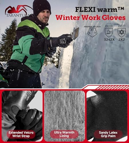 Tarantula 100% Waterproof Winter Work Gloves for Men & Women, Thermal Insulated Freezer Gloves for Cold Weather - Image 2