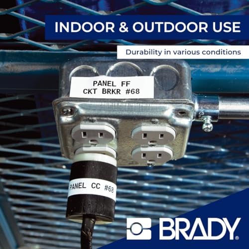 Brady Authentic (M21-375-595-BR) All-Weather Vinyl Label for Indoor/Outdoor ID, Lab and Equipment Labeling, White on Brown- ForM210, M210-LAB, M211, BMP21-PLUS and BMP21-LAB Printers, 375" W, 21' L - Image 4