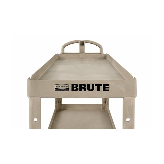 Rubbermaid Commercial Products BRUTE Heavy Duty 2-Shelf Utility/Service Cart - Image 3