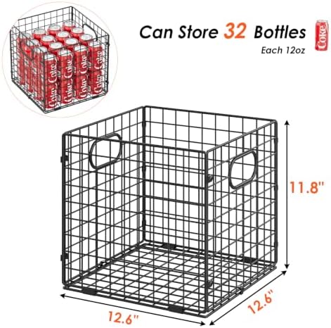 4-Pack Metal Milk Crate for Storage,32QT Stackable Collapsible Storage Bins - Image 3