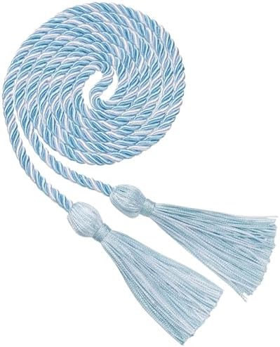 Sky Blue White Graduation Cord, Graduation Honor Cords Braided Tassels Cord for 2026, 68” Long Polyester Yarn Honor Ropes for 2026 Grad Decorations, Party Ceremonies by GHGMAO